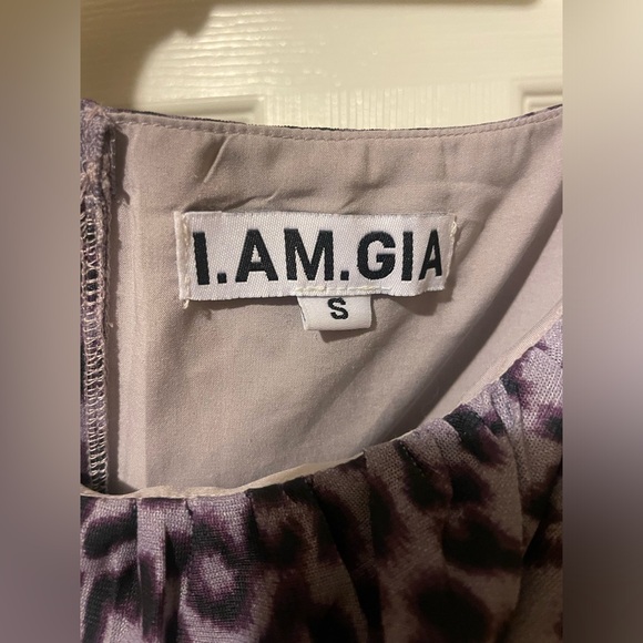 IAMGIA Bridget purple leopard cold shoulder corset top - Picture 3 of 4